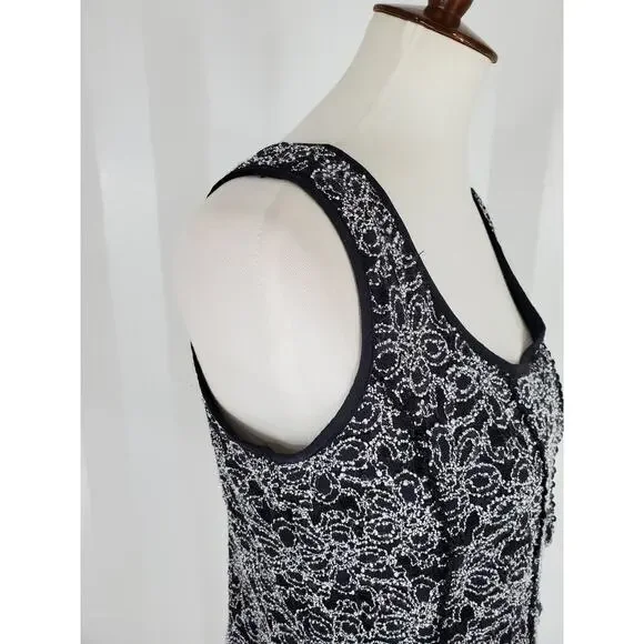 STUDIO 1940 Women's Black & White Sleeveless Top Sz L - Picture 6 of 8